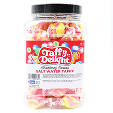 Taffy Delight Strawberry Banana Salt Water Taffy 16oz Jar 